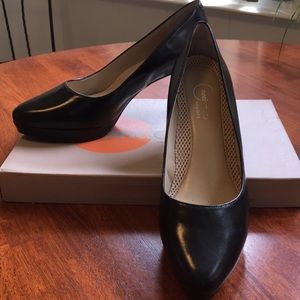 Easyspirit Anti-gravity leather platform heel